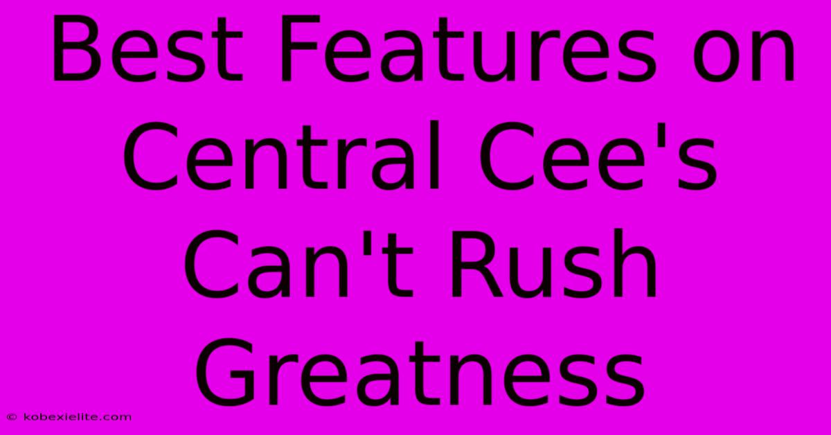 Best Features On Central Cee's Can't Rush Greatness