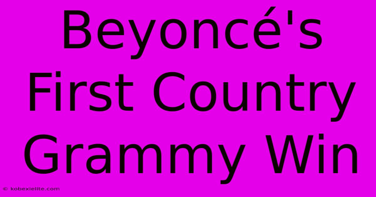 Beyoncé's First Country Grammy Win