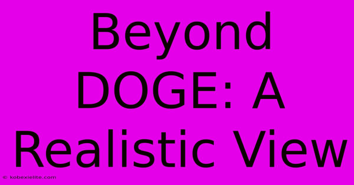 Beyond DOGE: A Realistic View