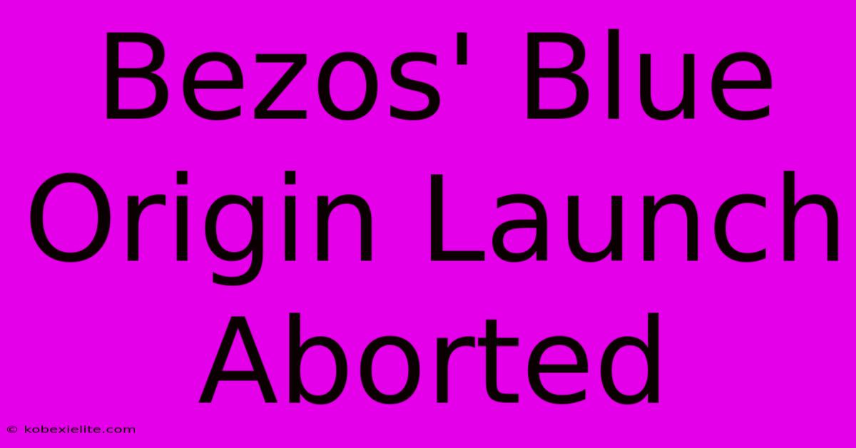 Bezos' Blue Origin Launch Aborted