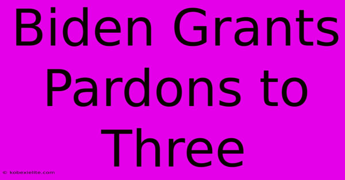 Biden Grants Pardons To Three