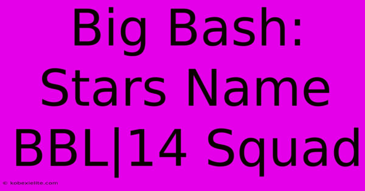 Big Bash: Stars Name BBL|14 Squad Big Bash: Stars Name BBL|14 Squad