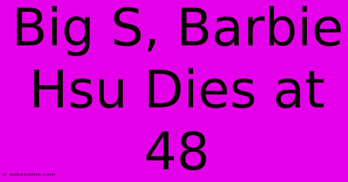 Big S, Barbie Hsu Dies At 48