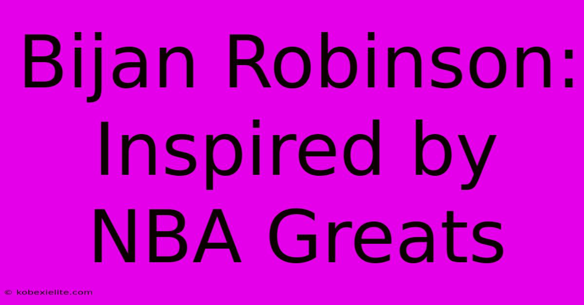 Bijan Robinson: Inspired By NBA Greats