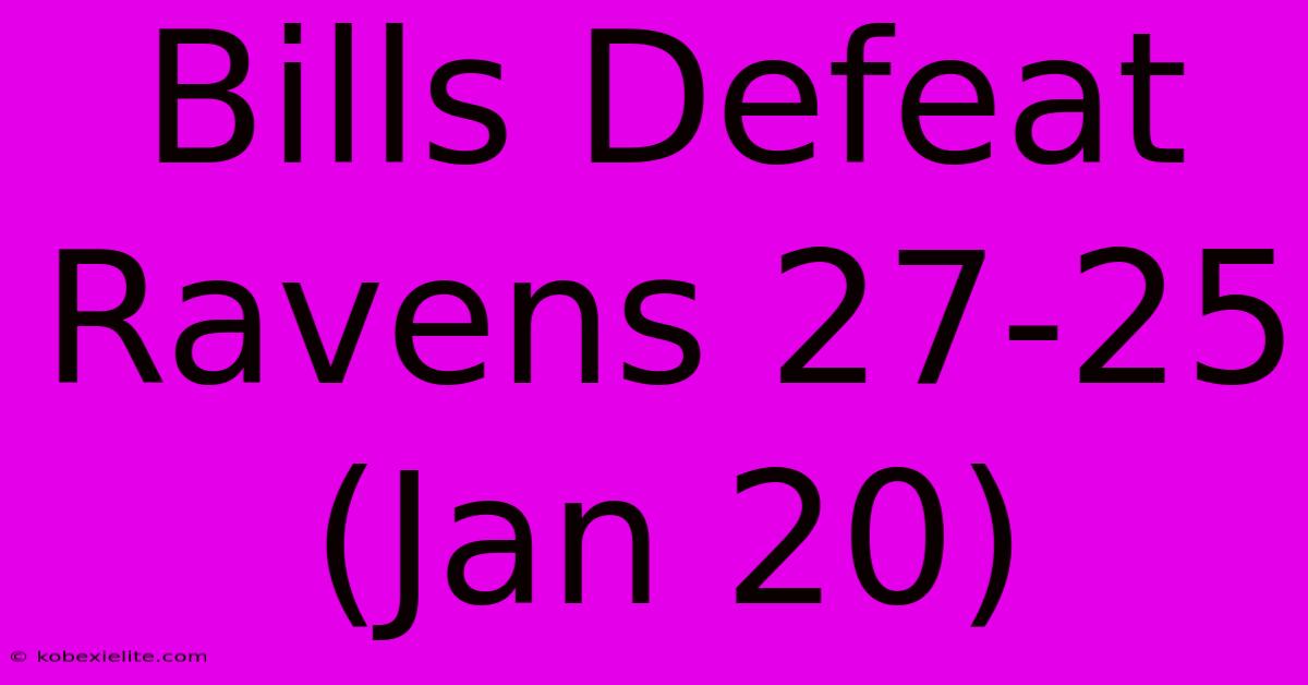 Bills Defeat Ravens 27-25 (Jan 20)