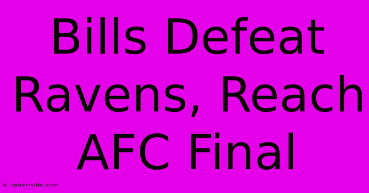 Bills Defeat Ravens, Reach AFC Final