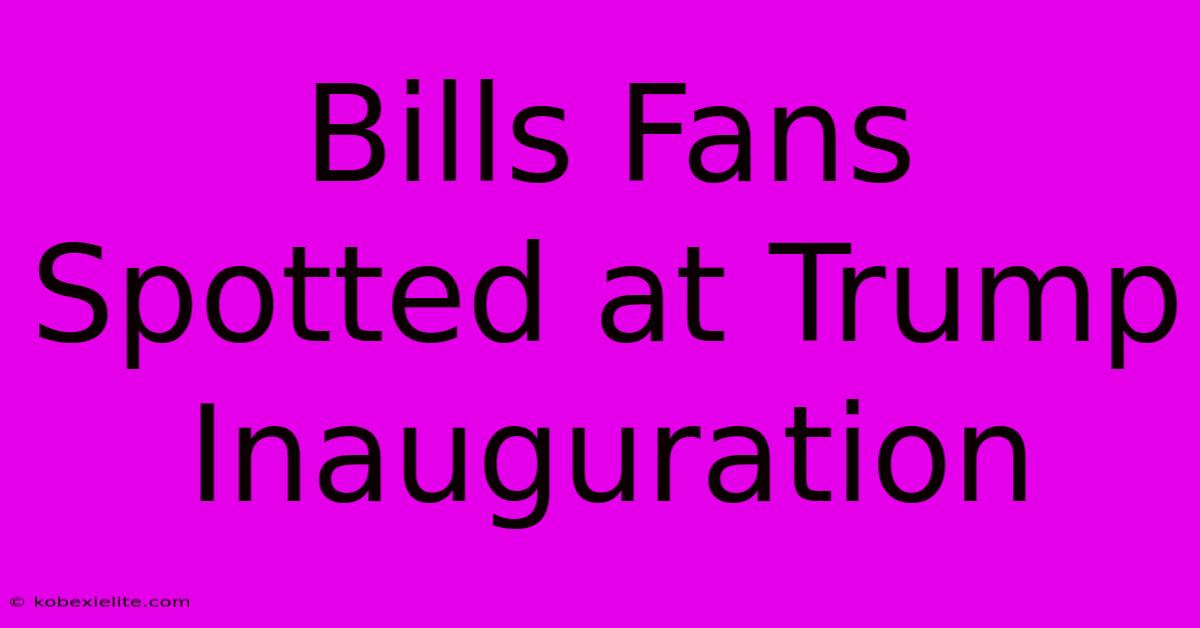 Bills Fans Spotted At Trump Inauguration