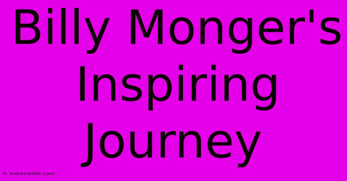 Billy Monger's Inspiring Journey