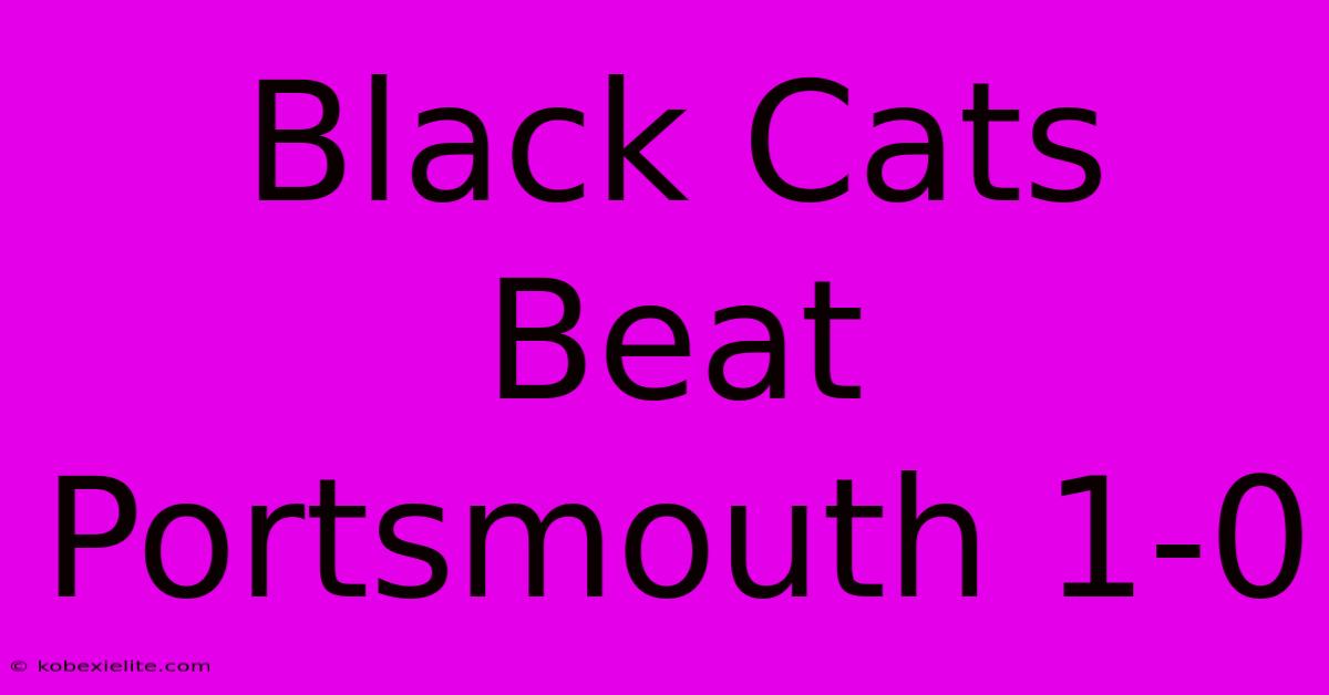 Black Cats Beat Portsmouth 1-0