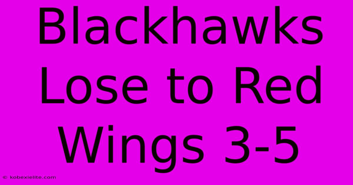 Blackhawks Lose To Red Wings 3-5