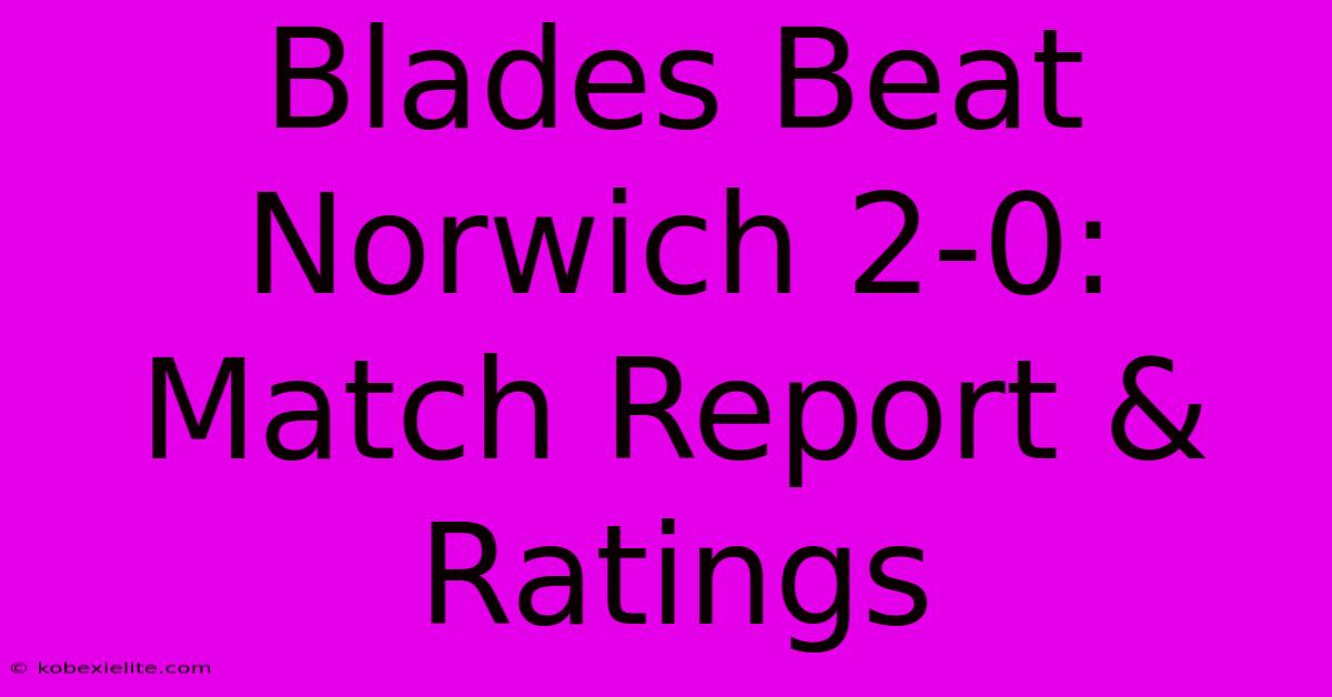 Blades Beat Norwich 2-0: Match Report & Ratings