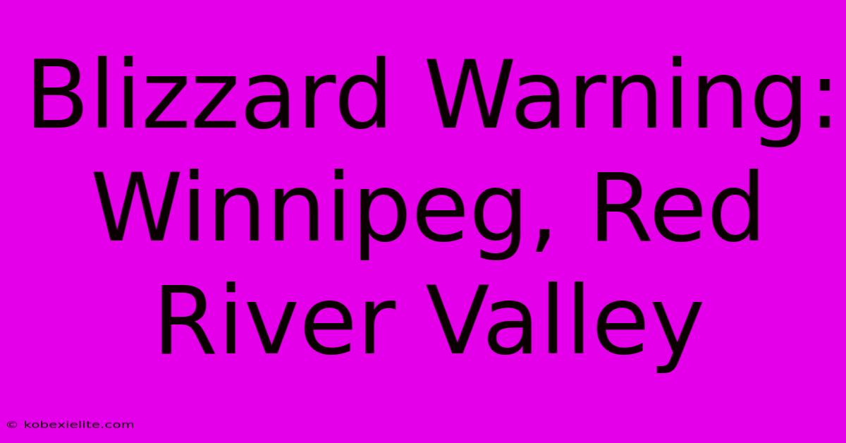 Blizzard Warning: Winnipeg, Red River Valley