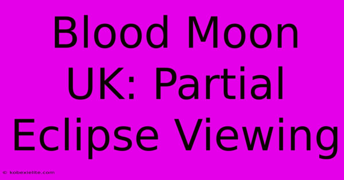 Blood Moon UK: Partial Eclipse Viewing