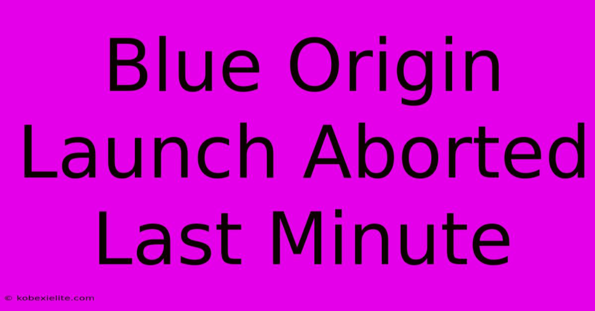 Blue Origin Launch Aborted Last Minute