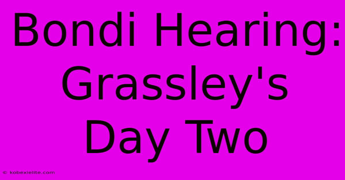 Bondi Hearing: Grassley's Day Two