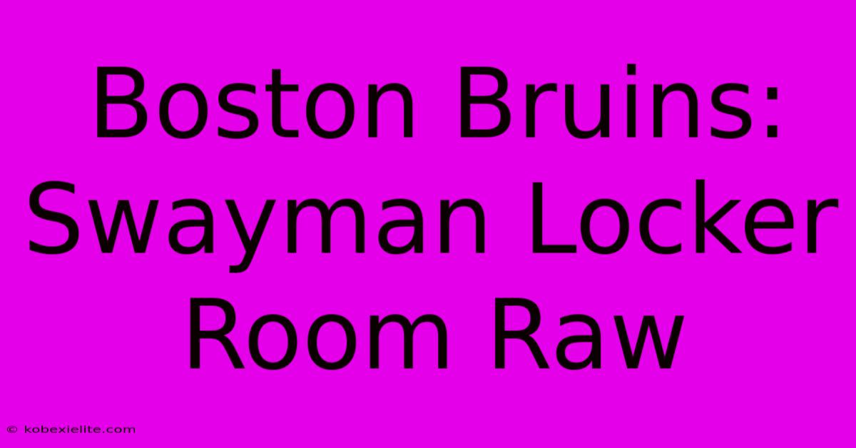 Boston Bruins: Swayman Locker Room Raw