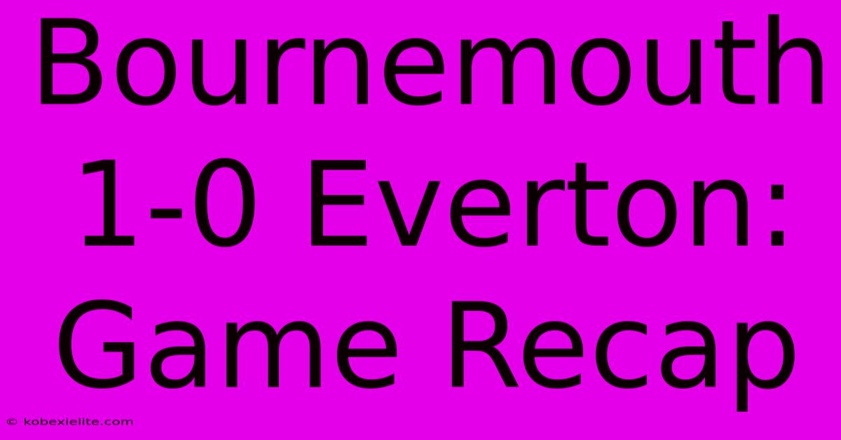 Bournemouth 1-0 Everton: Game Recap