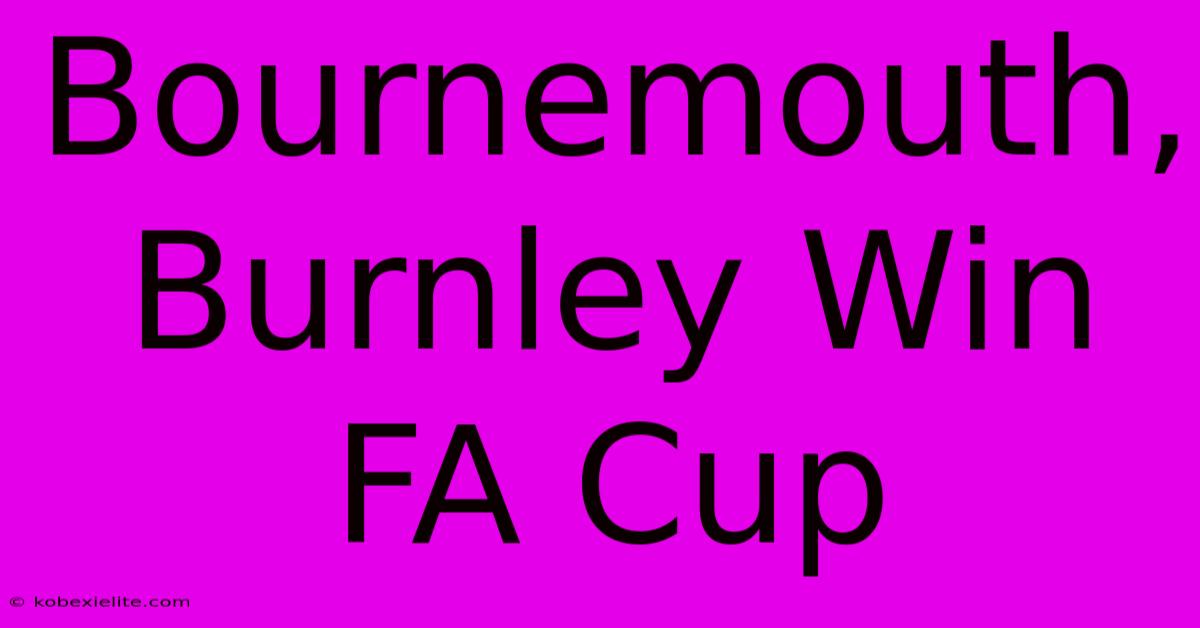 Bournemouth, Burnley Win FA Cup