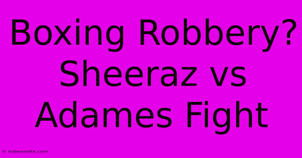 Boxing Robbery? Sheeraz Vs Adames Fight