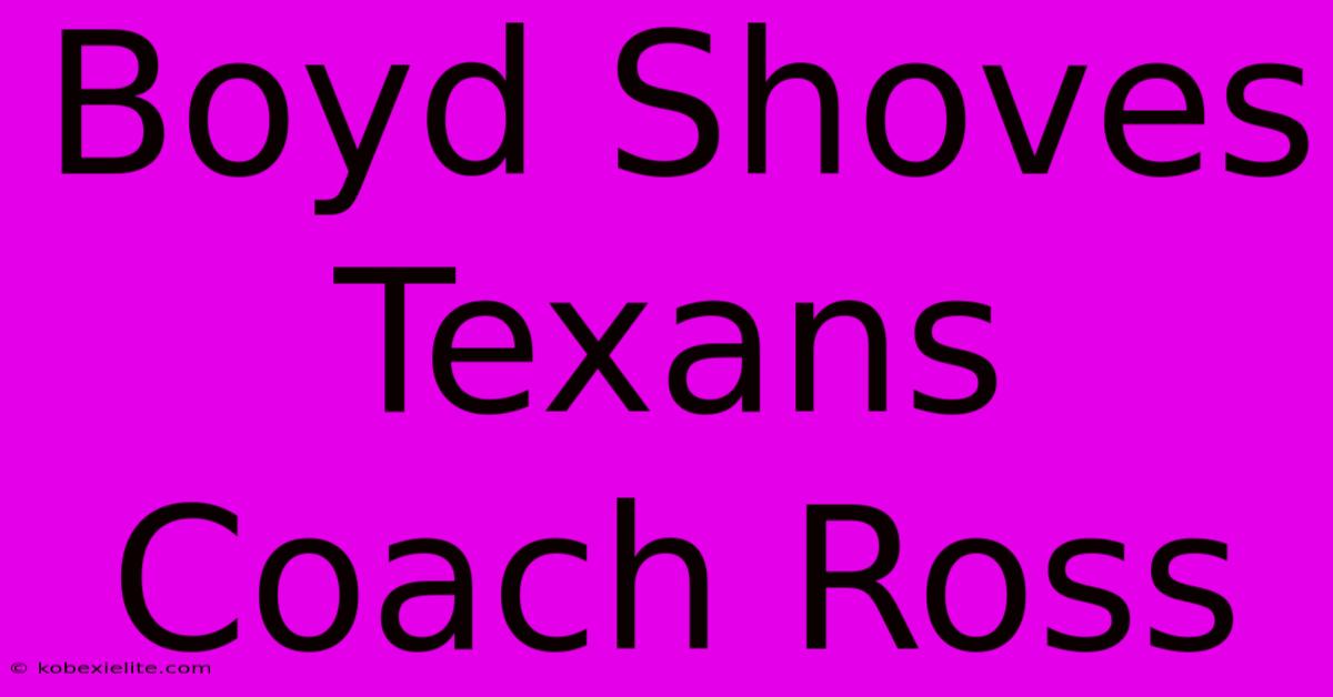 Boyd Shoves Texans Coach Ross