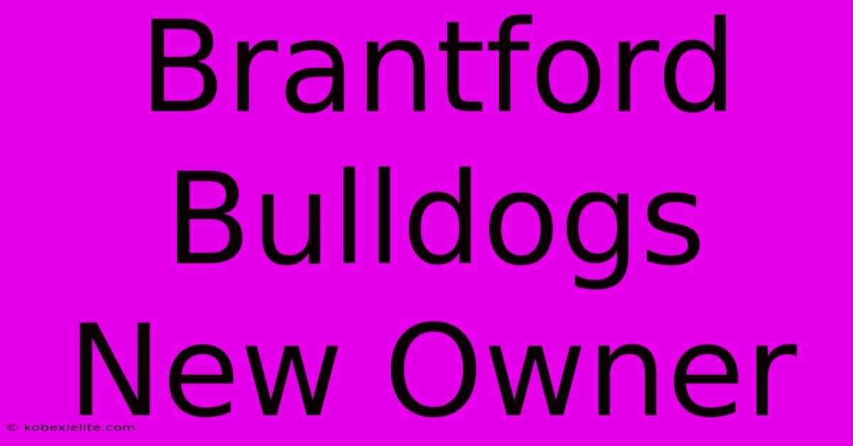 Brantford Bulldogs New Owner