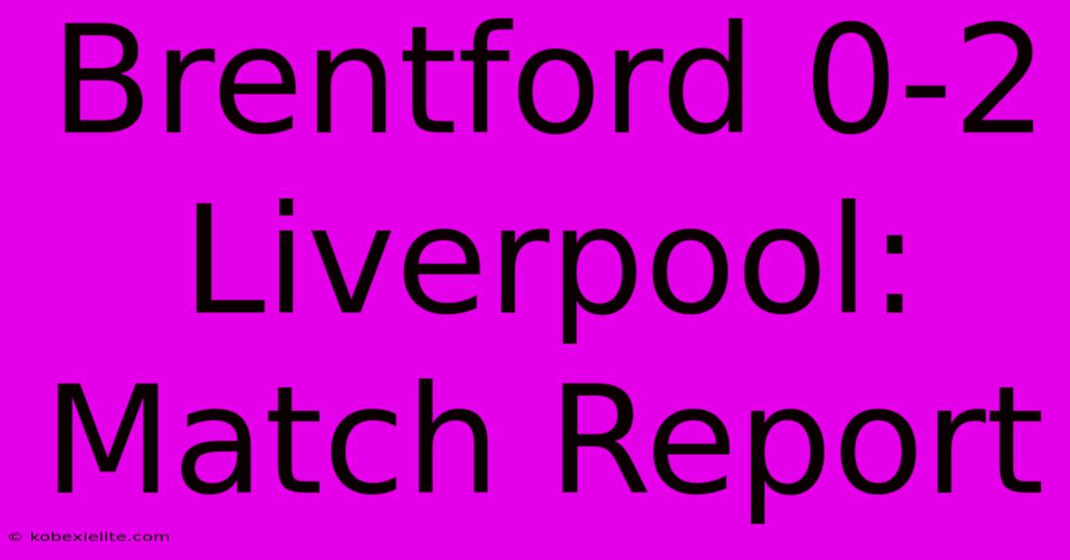 Brentford 0-2 Liverpool: Match Report