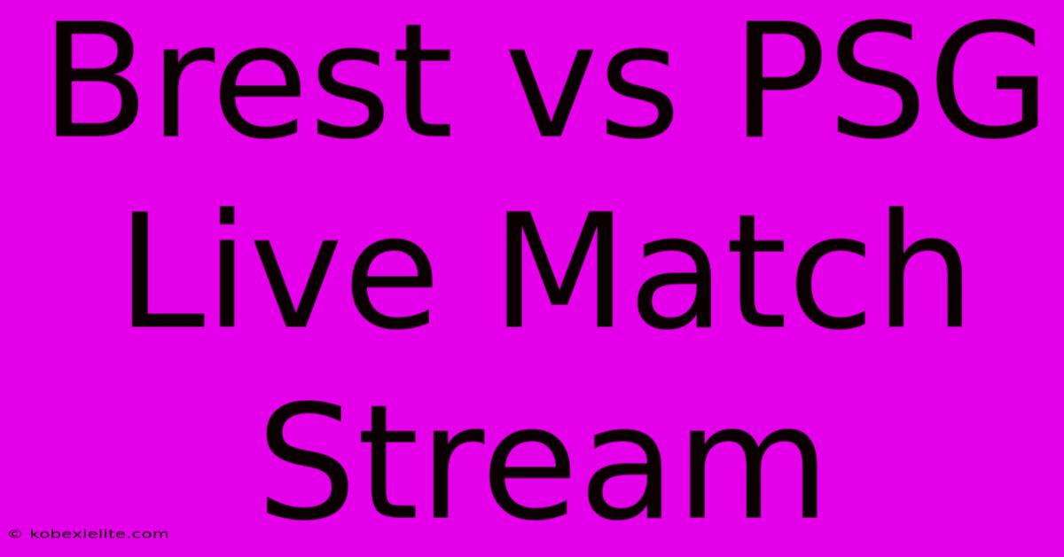 Brest Vs PSG Live Match Stream