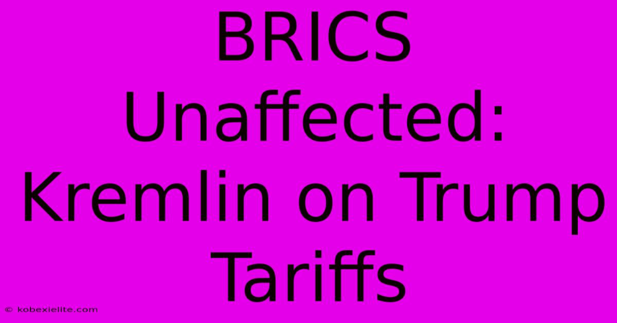 BRICS Unaffected: Kremlin On Trump Tariffs