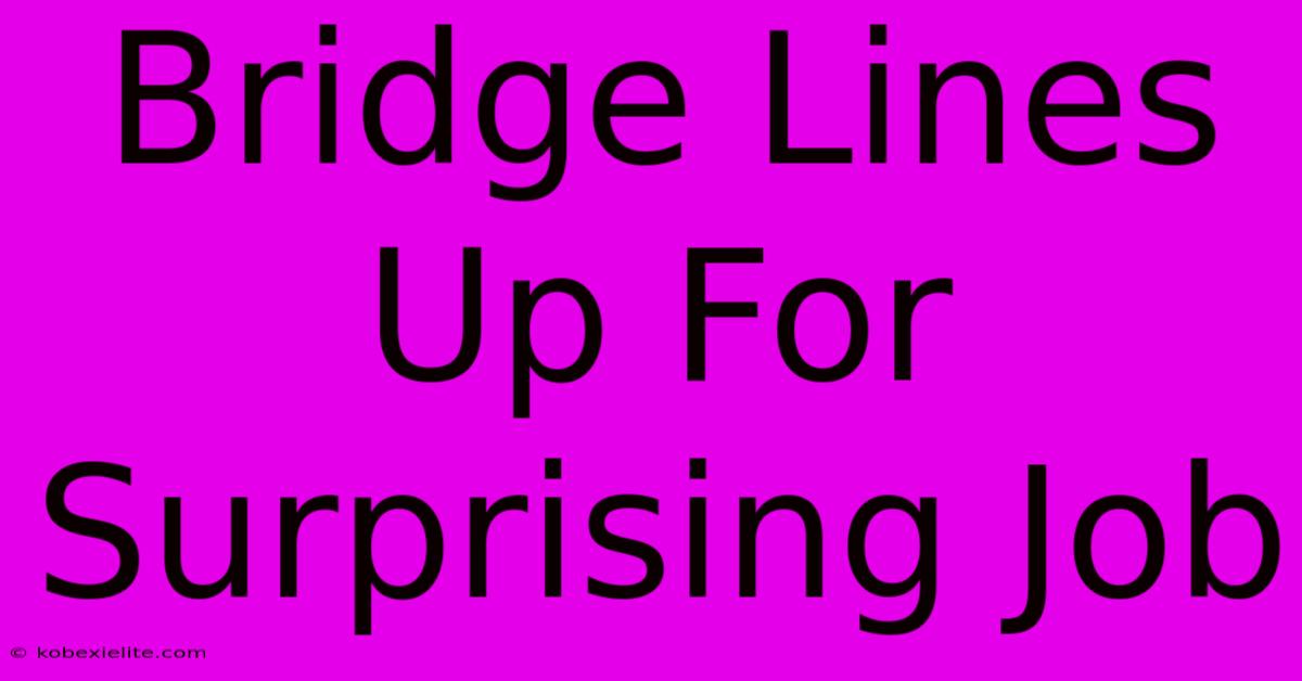 Bridge Lines Up For Surprising Job