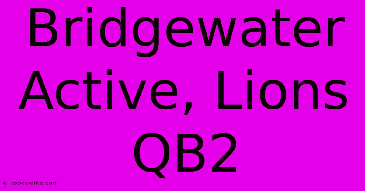 Bridgewater Active, Lions QB2