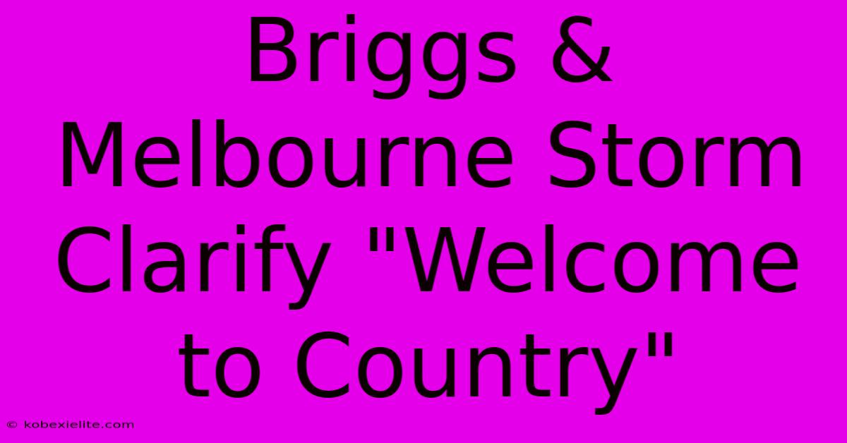 Briggs & Melbourne Storm Clarify Briggs & Melbourne Storm Clarify