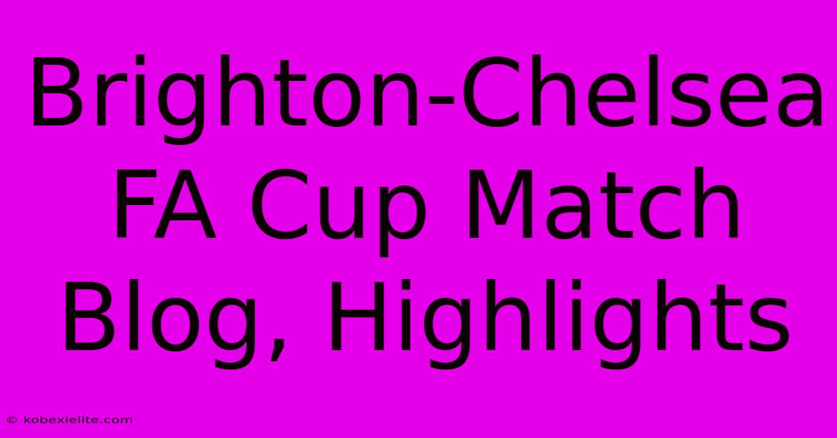 Brighton-Chelsea FA Cup Match Blog, Highlights