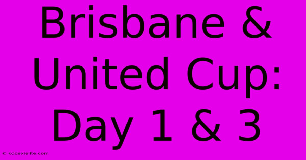 Brisbane & United Cup: Day 1 & 3