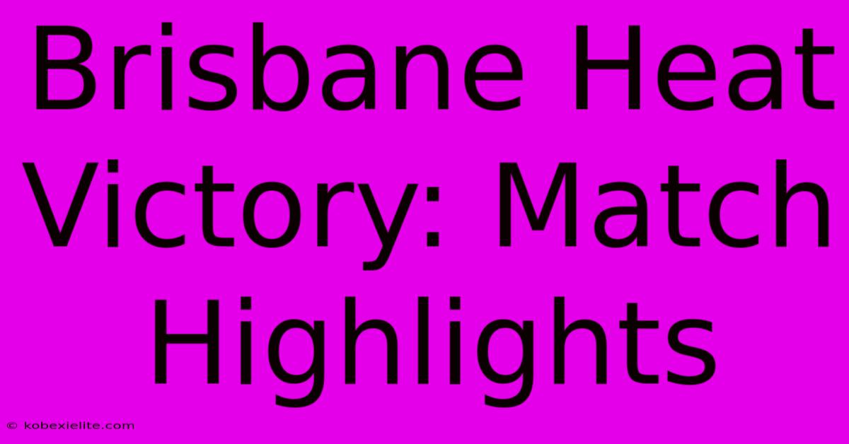 Brisbane Heat Victory: Match Highlights