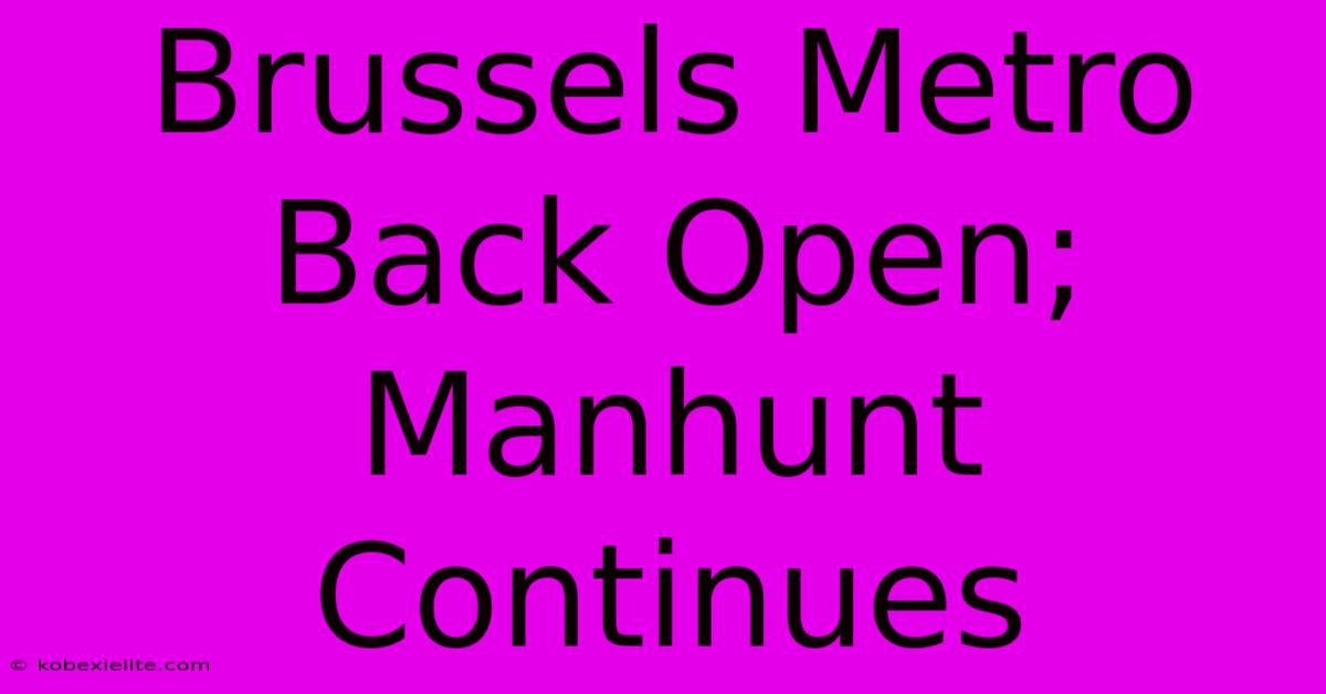 Brussels Metro Back Open; Manhunt Continues