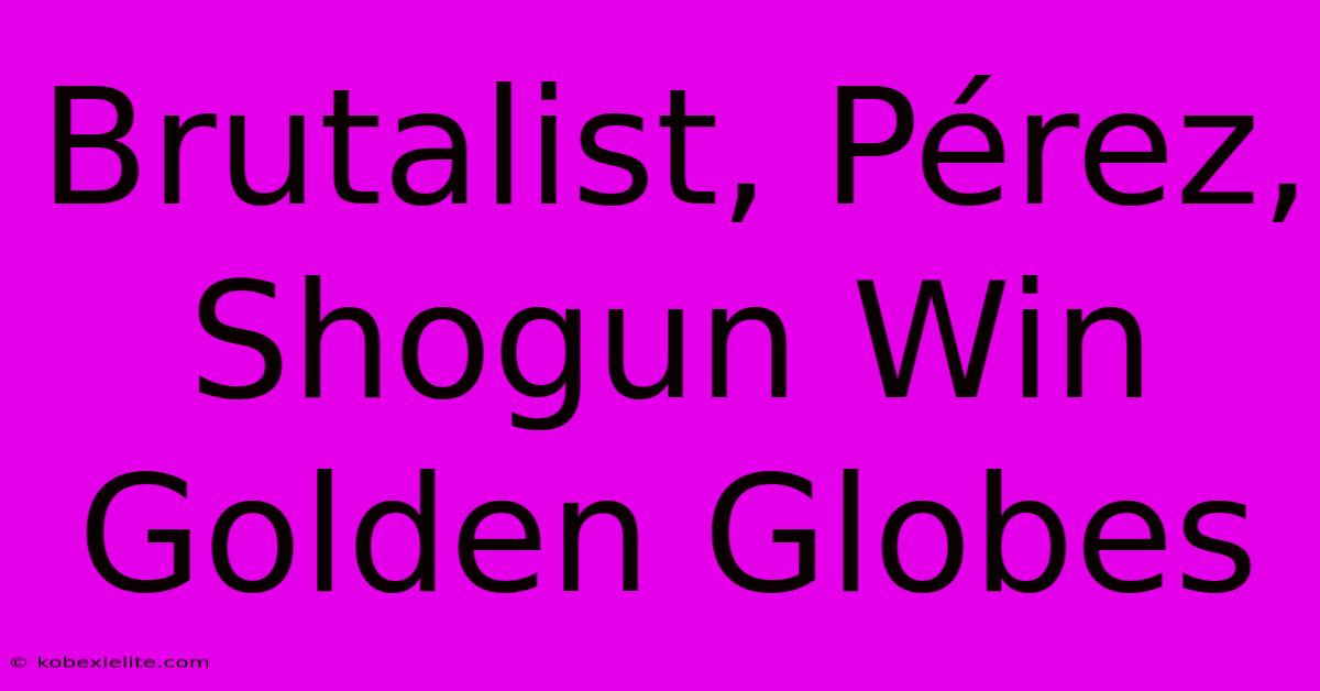 Brutalist, Pérez, Shogun Win Golden Globes