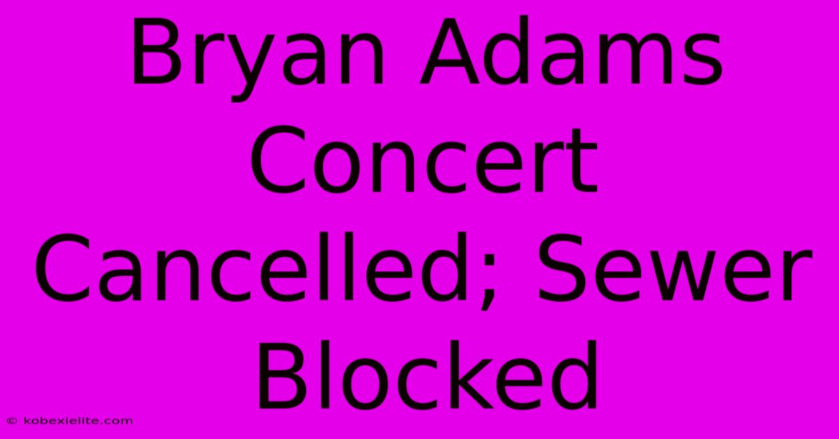 Bryan Adams Concert Cancelled; Sewer Blocked