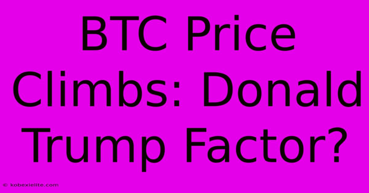 BTC Price Climbs: Donald Trump Factor?