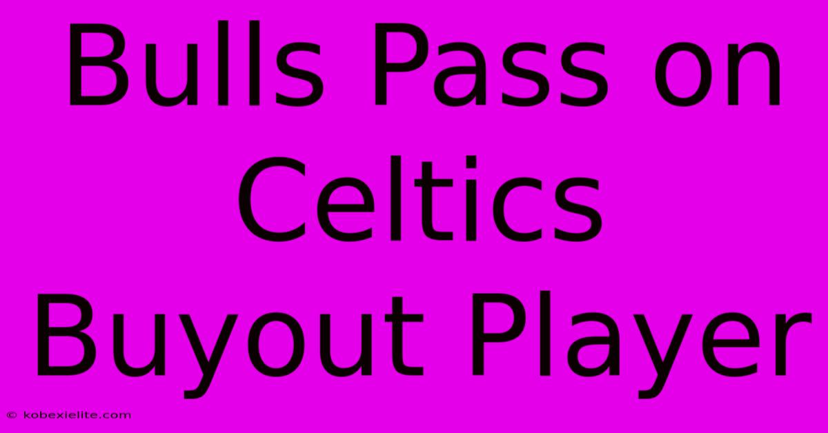 Bulls Pass On Celtics Buyout Player