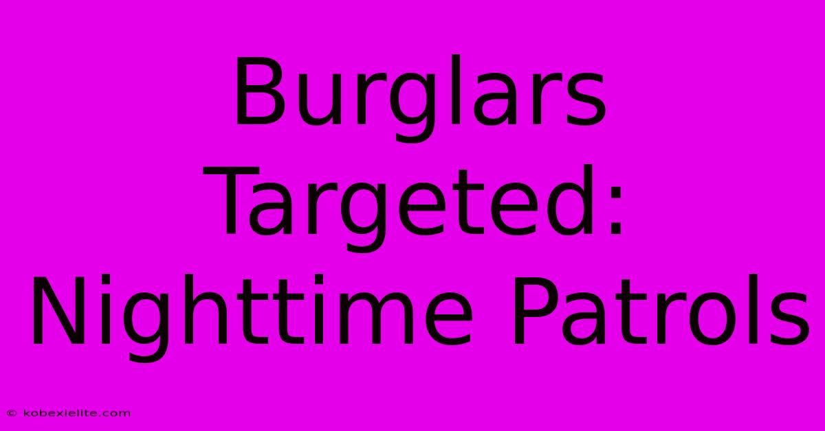 Burglars Targeted: Nighttime Patrols