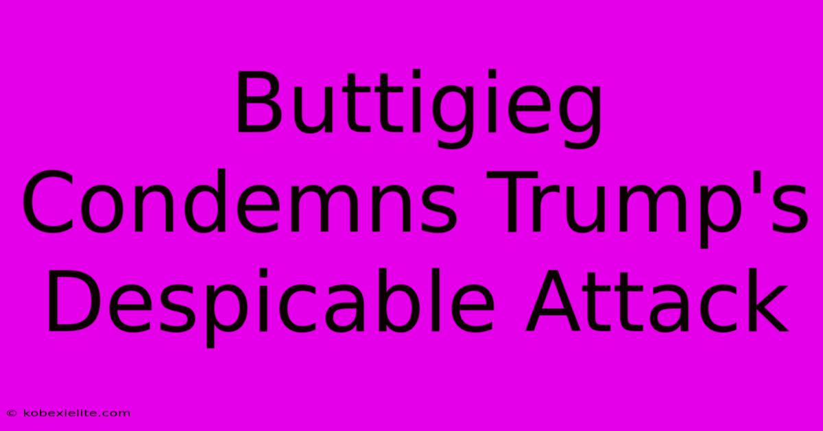 Buttigieg Condemns Trump's Despicable Attack