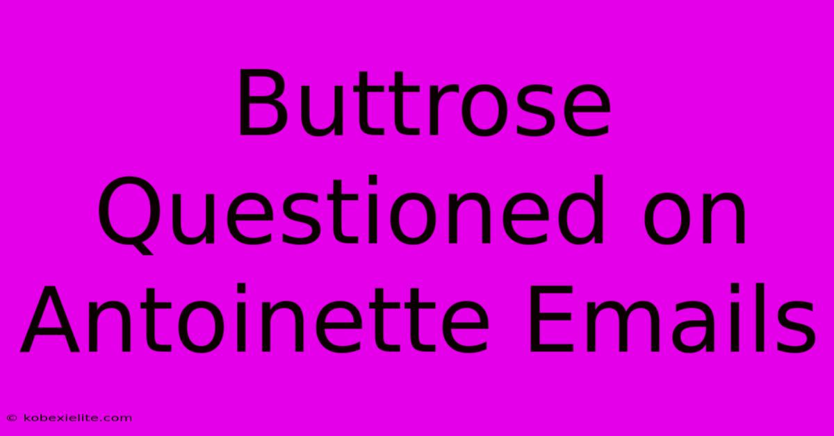 Buttrose Questioned On Antoinette Emails