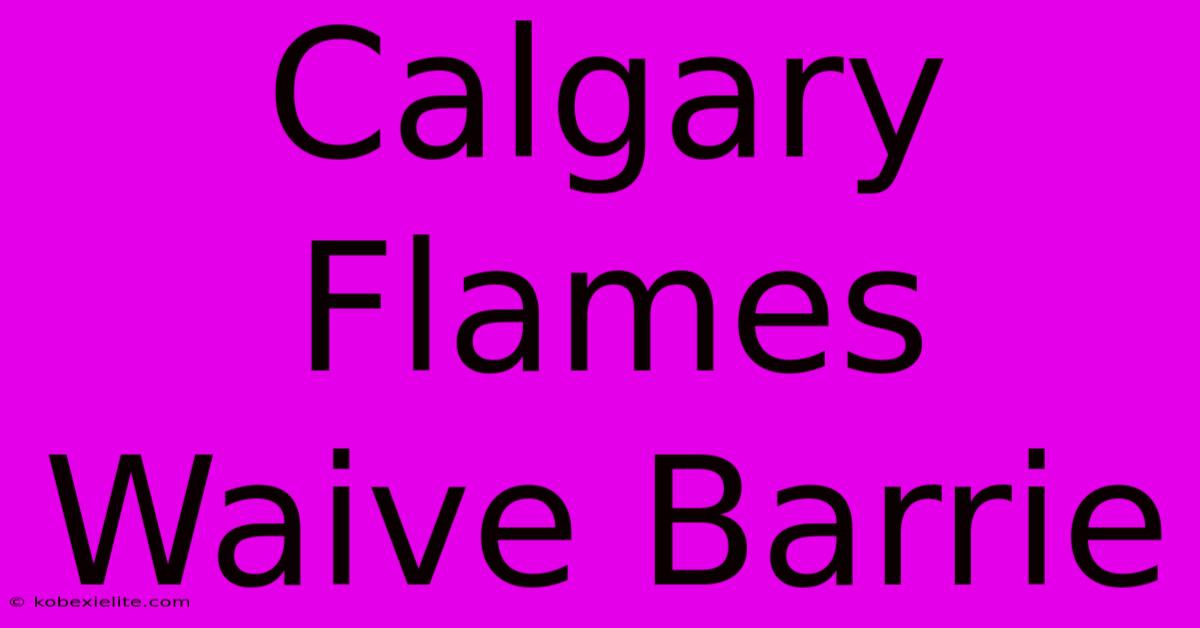 Calgary Flames Waive Barrie