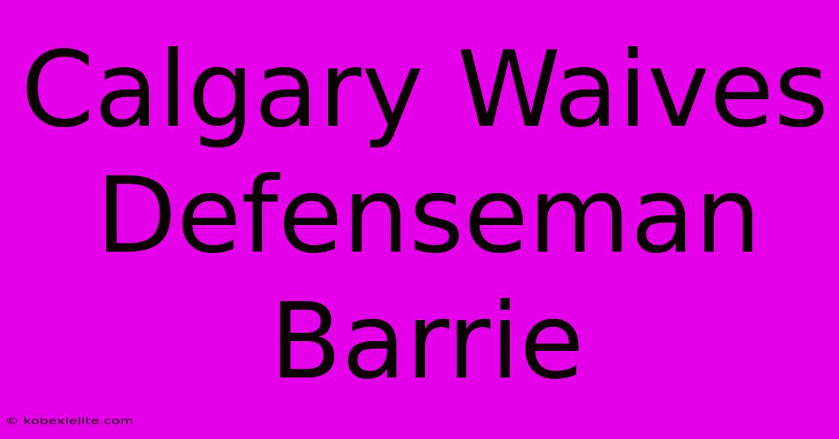 Calgary Waives Defenseman Barrie