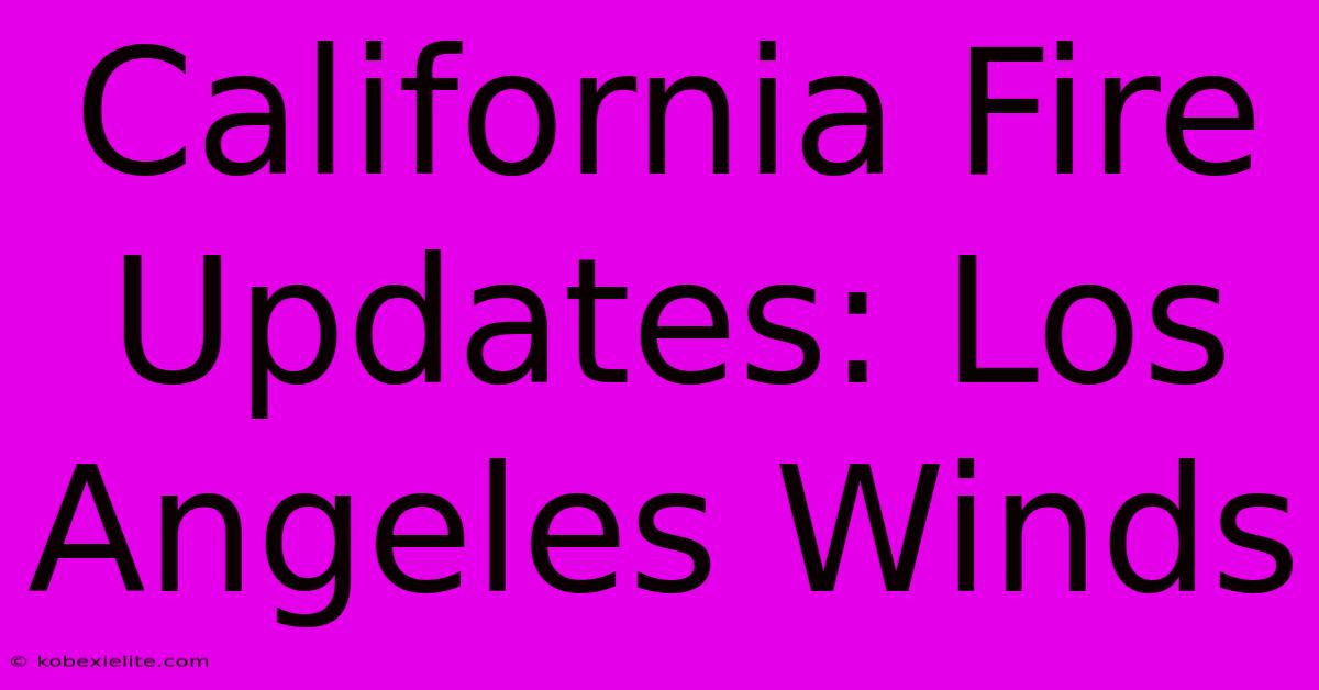 California Fire Updates: Los Angeles Winds