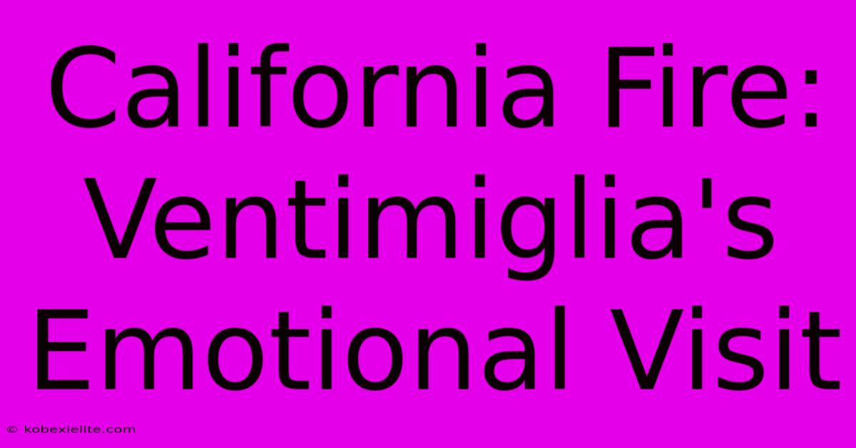 California Fire: Ventimiglia's Emotional Visit