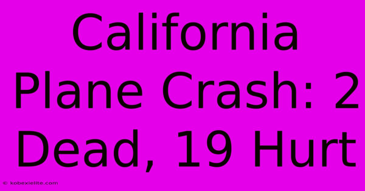 California Plane Crash: 2 Dead, 19 Hurt