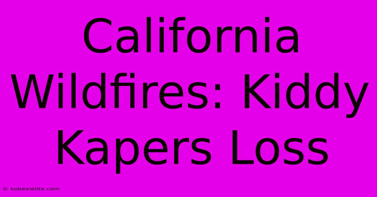 California Wildfires: Kiddy Kapers Loss