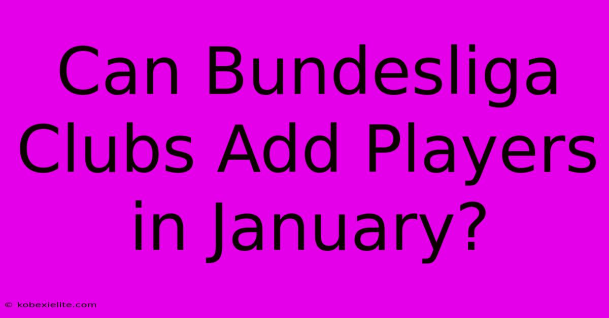 Can Bundesliga Clubs Add Players In January?