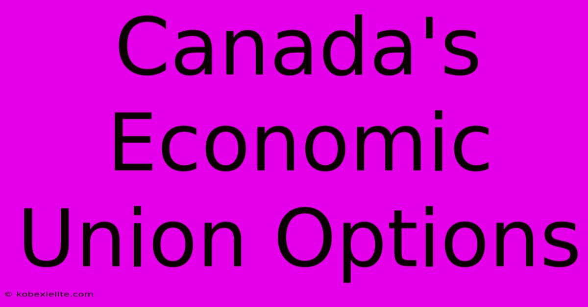 Canada's Economic Union Options